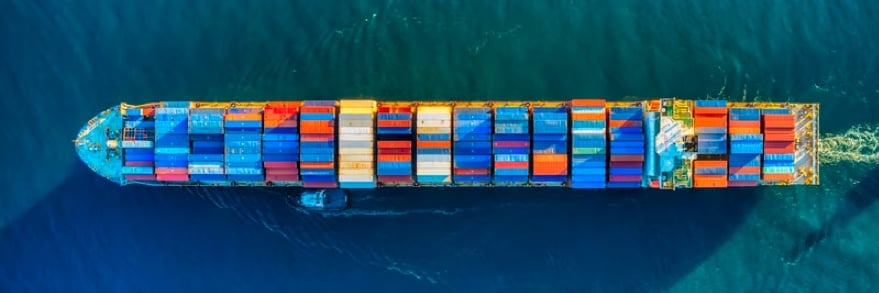 Shipping containers on a tanker